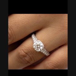 NEW ENGAGEMENT RING 14KW SIZE 5.75( Fits 5.5-6 Size)- Certificate Available 