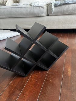 Table Wine Rack Black Wood 