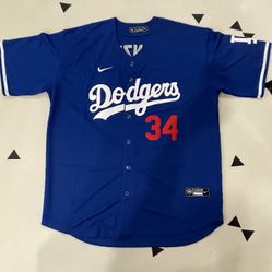 LA Dodgers 34 Fernando Valenzuela Blue stitched Jersey, S To 4xl