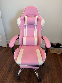 Pink and White Gaming Chair