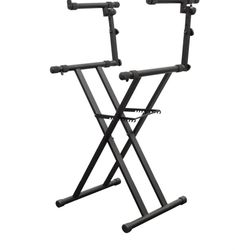 ODYSSEY LTBXS2 Two Tier X-Stand: Heavy-Duty Double Braced Dj Coffin / Keyboard Stand