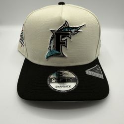New Era Exclusive - Florida Marlins - Cream Black 9FIFTY A-Frame Snapback