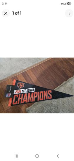 Chicago Bears 2025 NFC North Champions NFL Pennant