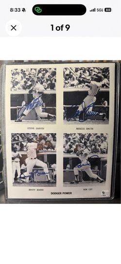 Dodgers signed auto 8x10 photo