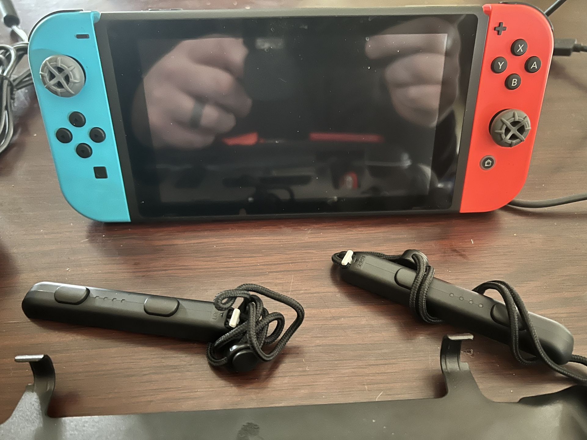 Barely Used Switch With Game Cube Conversion Controllers + Two Games