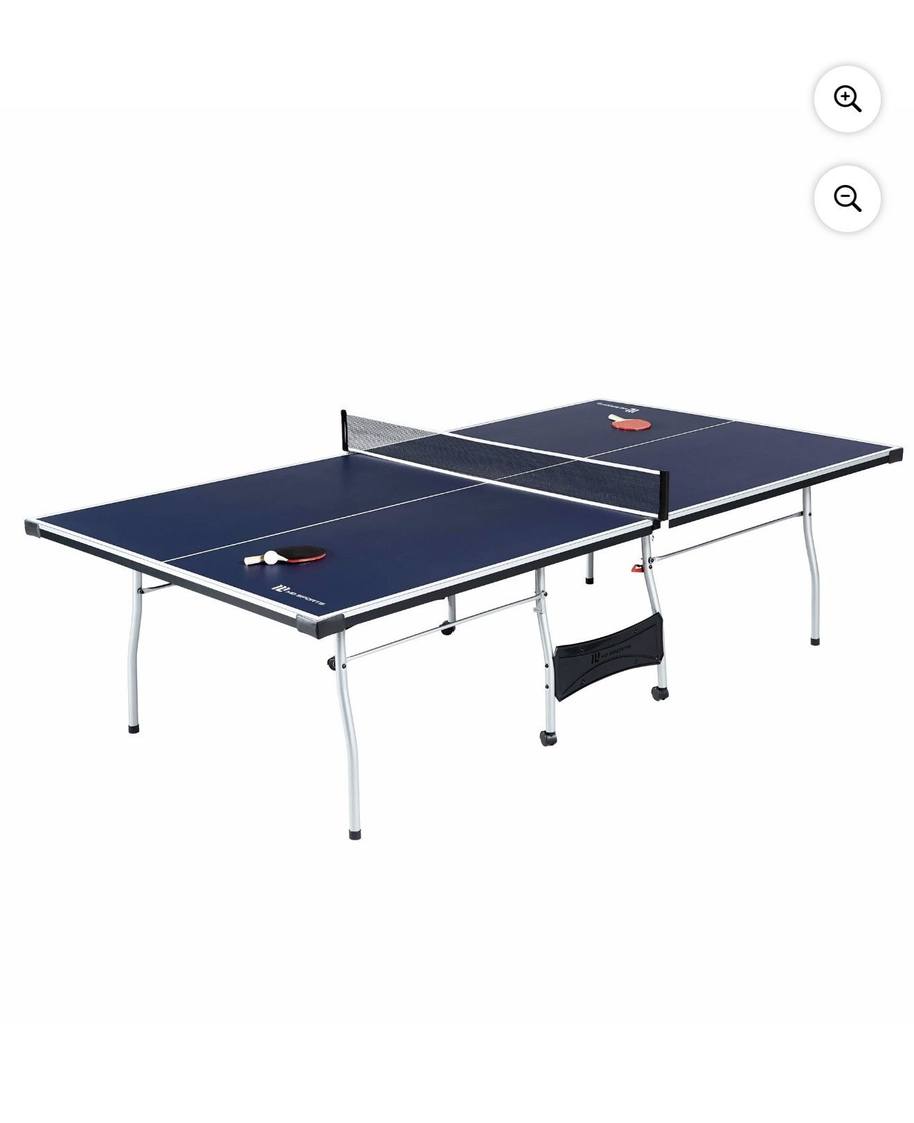 π MD Sports Official Size Indoor Table Tennis Pong Table, 4 Piece Foldable Design with Net, Paddles & Balls β Blue/White