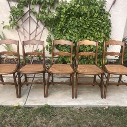 Antique Wooden Woven Chairs