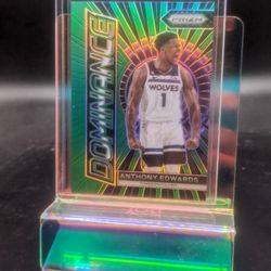 2023-24 Panini Prizm NBA TIMBERWOLVES ANTHONY EDWARDS Dominance Green Prizm SP