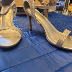 Ladies Silver Shoes Size 6.5