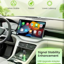 2 in 1 Mini Wireless Carplay and Android Auto with Fast Stable 5Ghz WiFi Bluetooth Connection, Wired to Carplay for Apple, Compatible with iOS10+/Andr