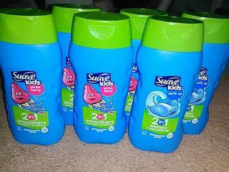 6) bottles of suave kids 2 & 1 shampoo & conditioner* - $10