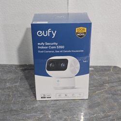 eufy Security Indoor Cam S350, Dual Cameras, 4K UHD Security Camera with 8× Zoom, 360° Camera, Baby Monitor, Pet Camera, Human/Pet Detection, AI Track