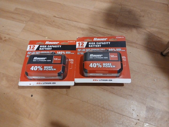 Bauer HIGH Capacity Battery 20v 12 Amp Hour