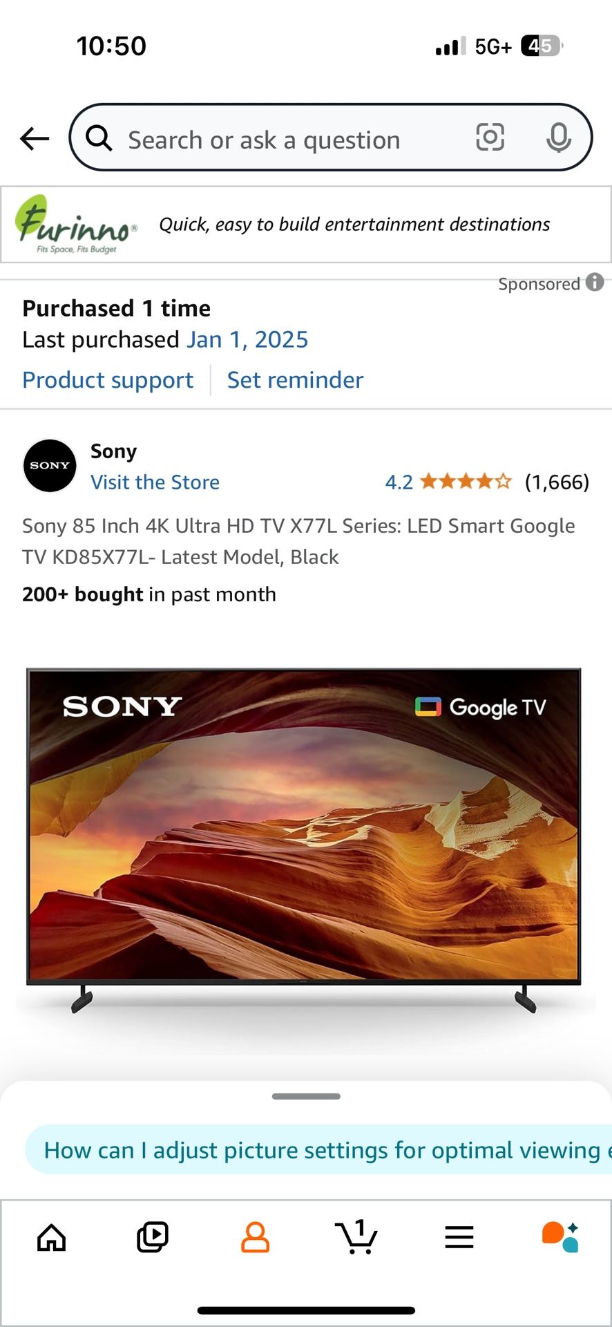 Sony 4K 85in TV (UNOPENED BOX)