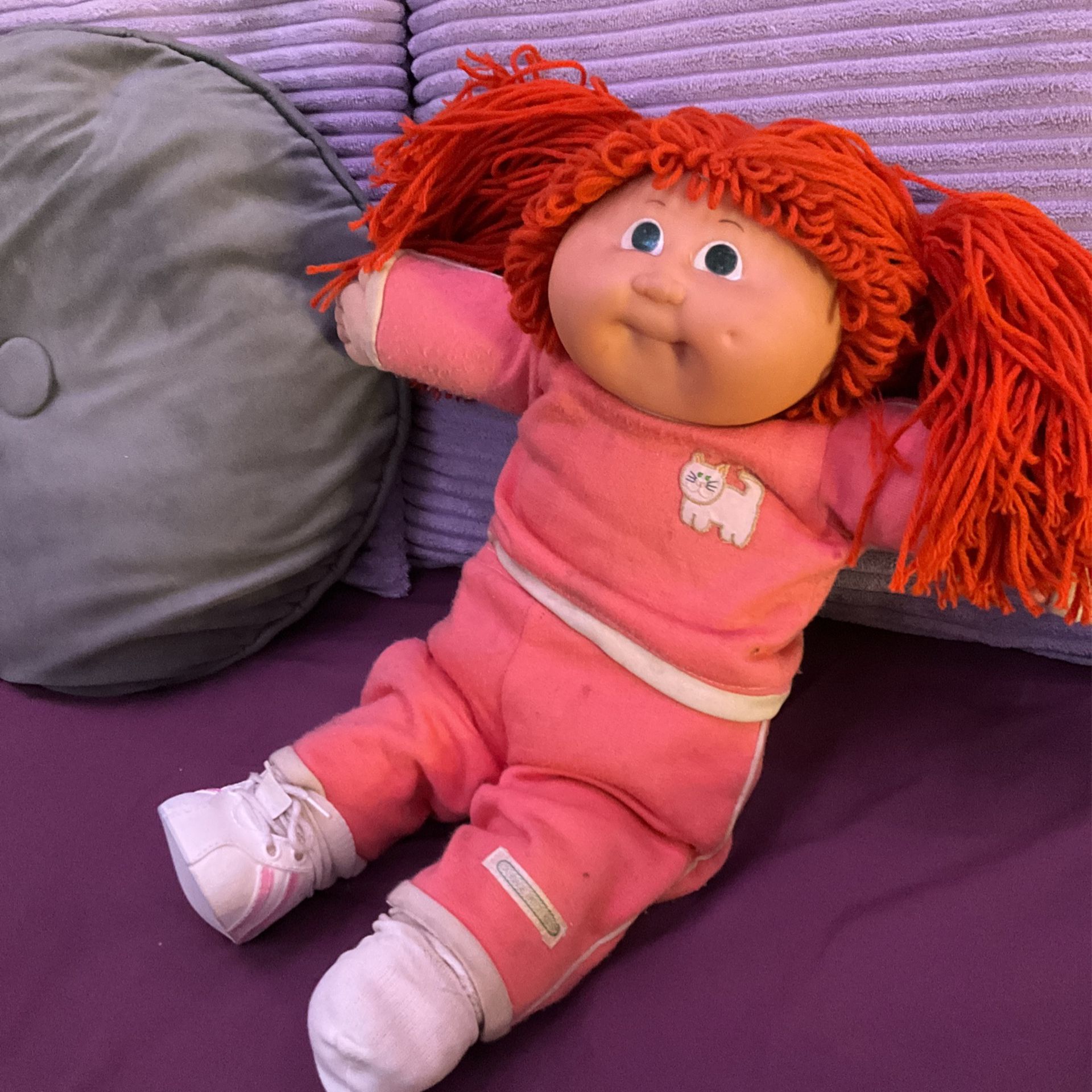 1978 ,1982 Red Headed Green Eyed,one Dimple Cabbage Patch Doll