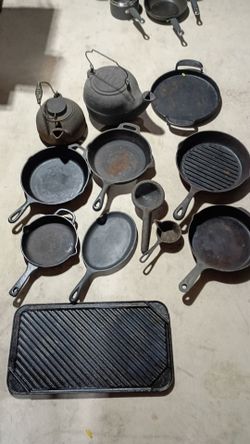 Cast Iron Pots and Pans etc