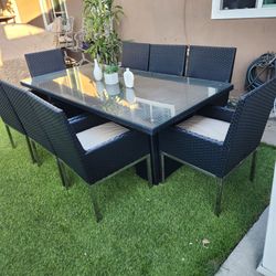 New 9 piece Patio set/ Outdoor Furniture Dining Table And 8 Chairs