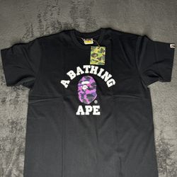 Bape Color Camo College Tee 'Black/Purple' - Size L