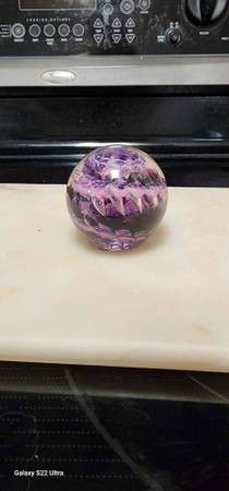 Amethyst Rose Glass sphere/paper weight

