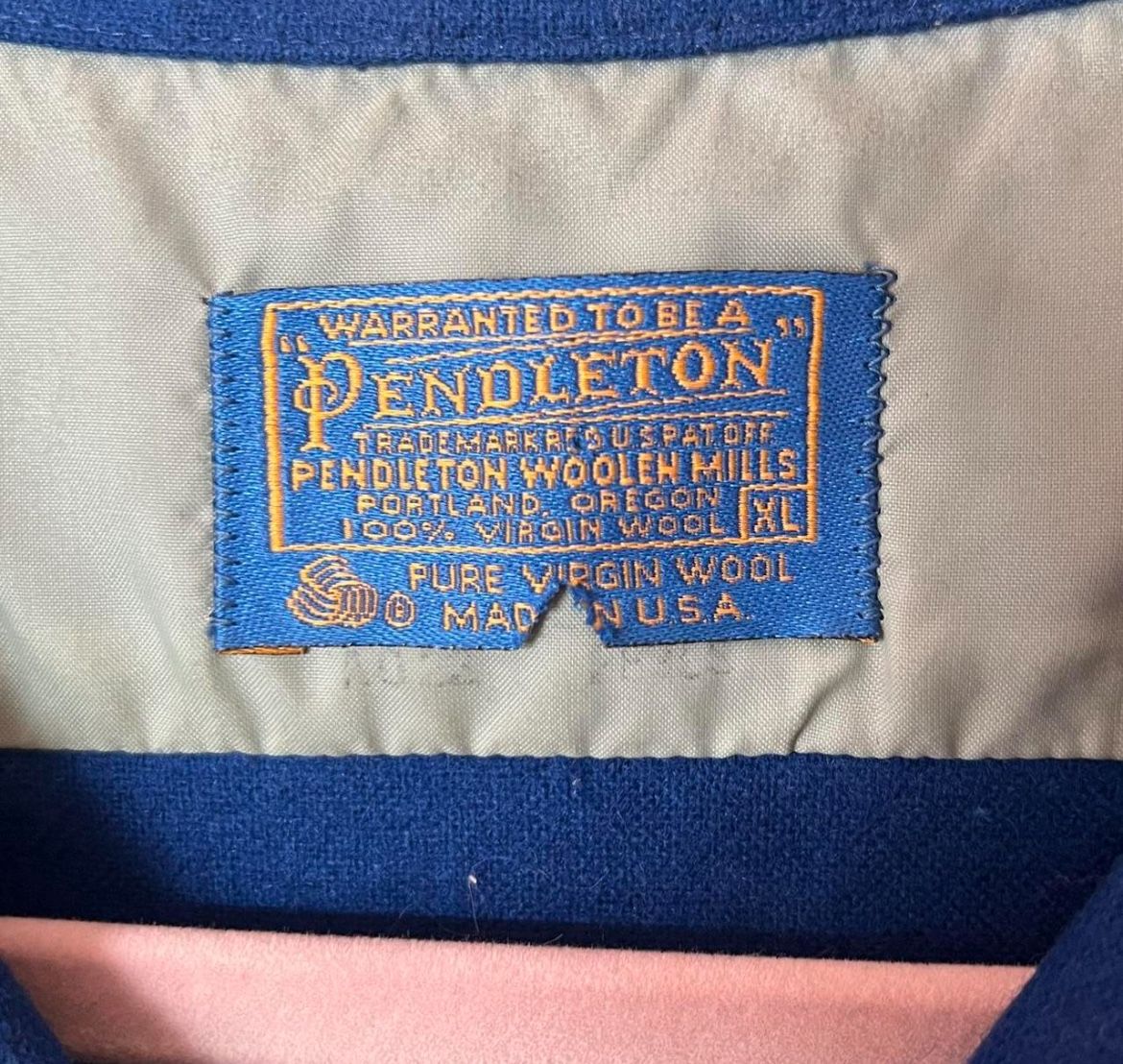 Solid Blue Pendleton XL 60s 70s