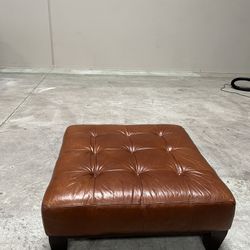 Pottery Barn Leather Ottoman