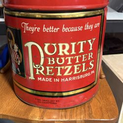 Antique PURITY BUTTER brand Pretzel Tin