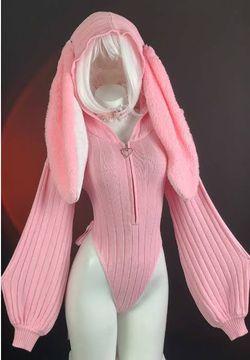 korura club pink bunny cosplay bodysuit
