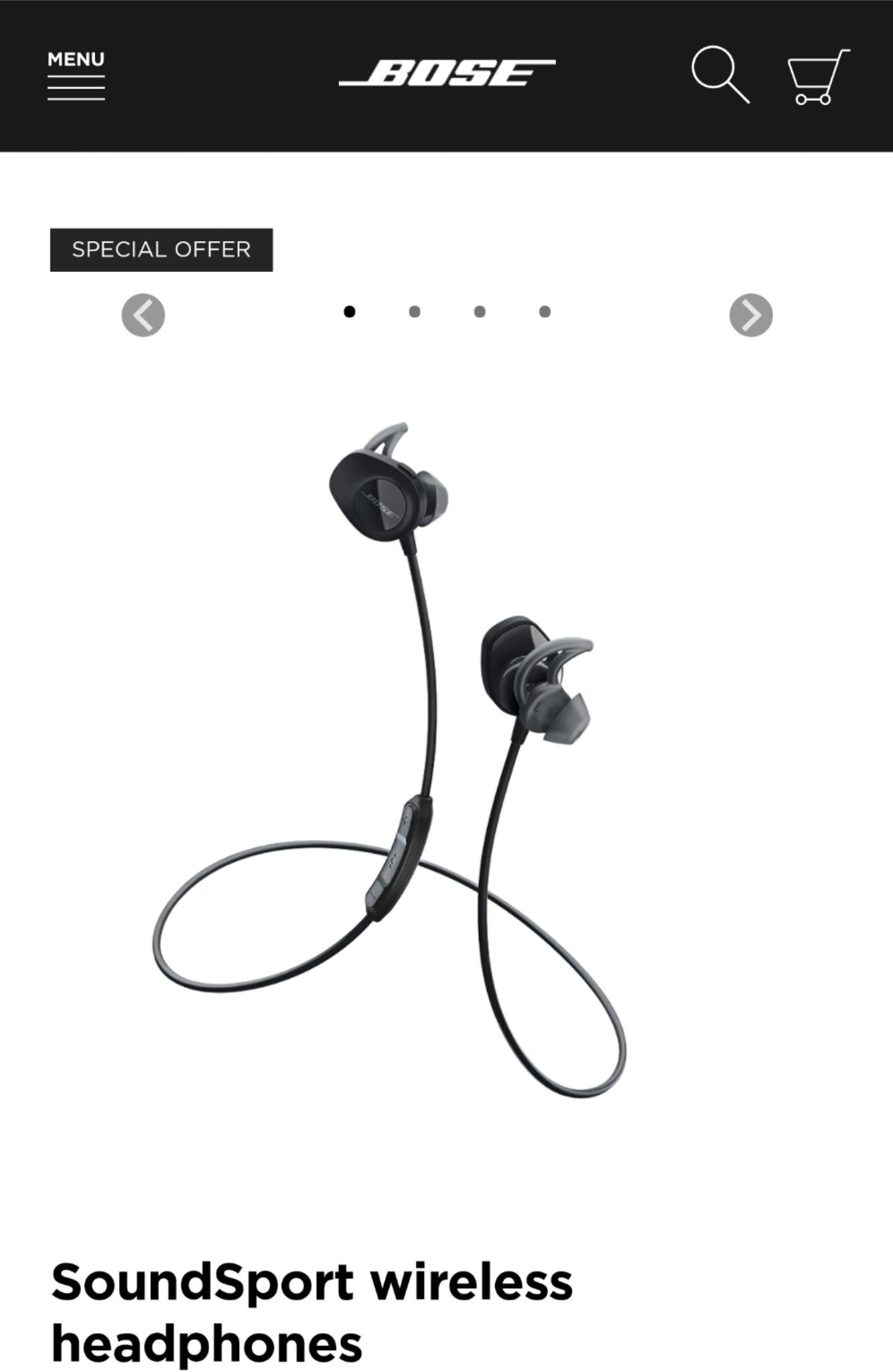Used Bose SoundSport wireless headphones