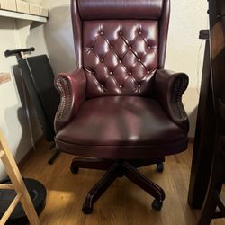 Burgundy Leather Office Chair