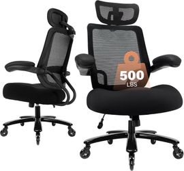 Big and Tall Office Chair 500LBS Capacity, Heavy Duty Ergonomic Desk C