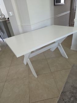Solid wood farmhouse style dining table