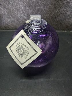 Kitras Art Glass Purple Blown Glass Ornament