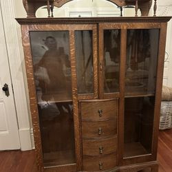 Wood Cabinet With Glass Doors