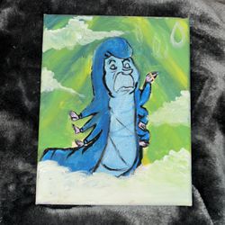 Alice In Wonderland Blue Caterpillar Painting