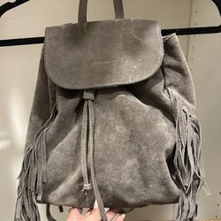 Real Suede Leather Mini Backpack Fringe 