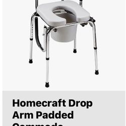 Brand New ! Potty cushioned chair With  Metal Handles 