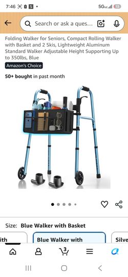Folding Walker with Basket