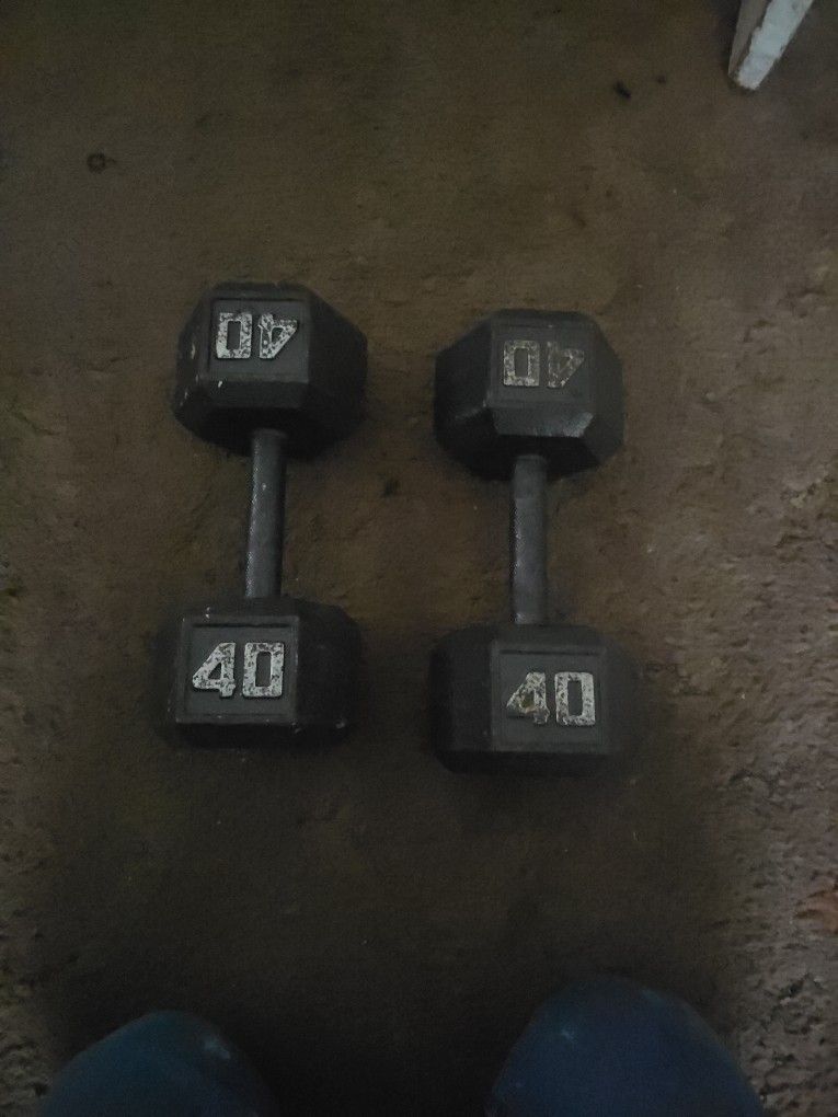 Two 40 Pound Dumbbells