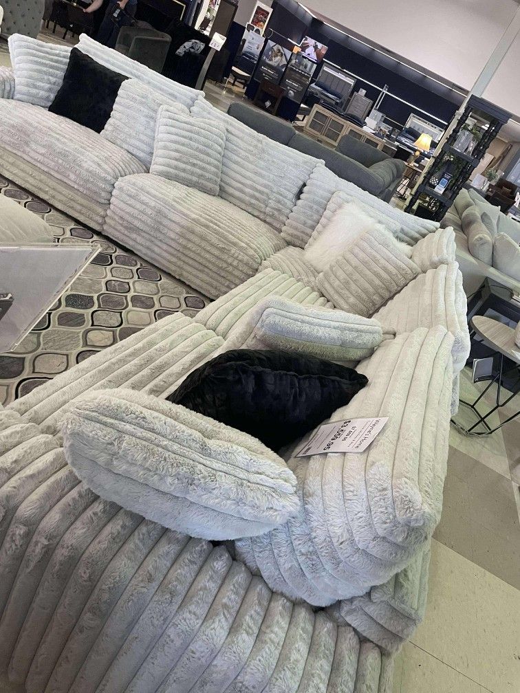 Take Home Pay Later Only $39 Down Payment 🌟 Luxury Corduroy Fabric L Shaped Modular Oversize Corner Sectional Color Options Fast Delivery