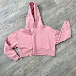 NWOT Forever 21 pink cropped hoodie sweater size S.