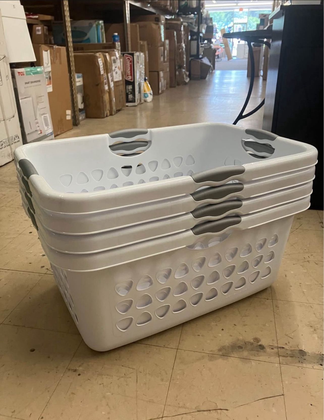 π§Ί Sterilite Large White Laundry Basket β Durable & Lightweight, NEW