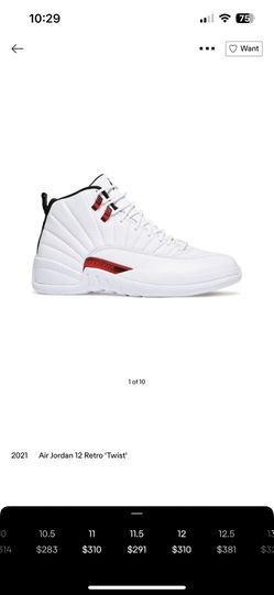 Air Jordan 12 Retro Size 11 1/2 White/Black – University Red