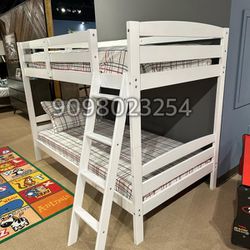 Twin Twin Size Whotr Bunk.bed With Orthopedic Included 