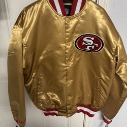 49ers Mens Gold Bomber Jacket