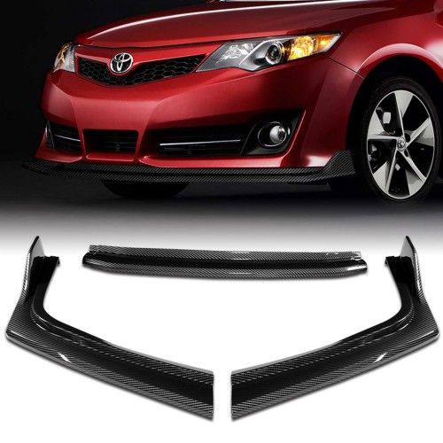 For 2012-2014 Toyota Camry SE Painted Carbon fiber Front Bumper Lip Spoiler Splitter 3pcs -(2-PU-343-PCF