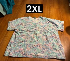 Plus Size Butterfly Scrub Top
