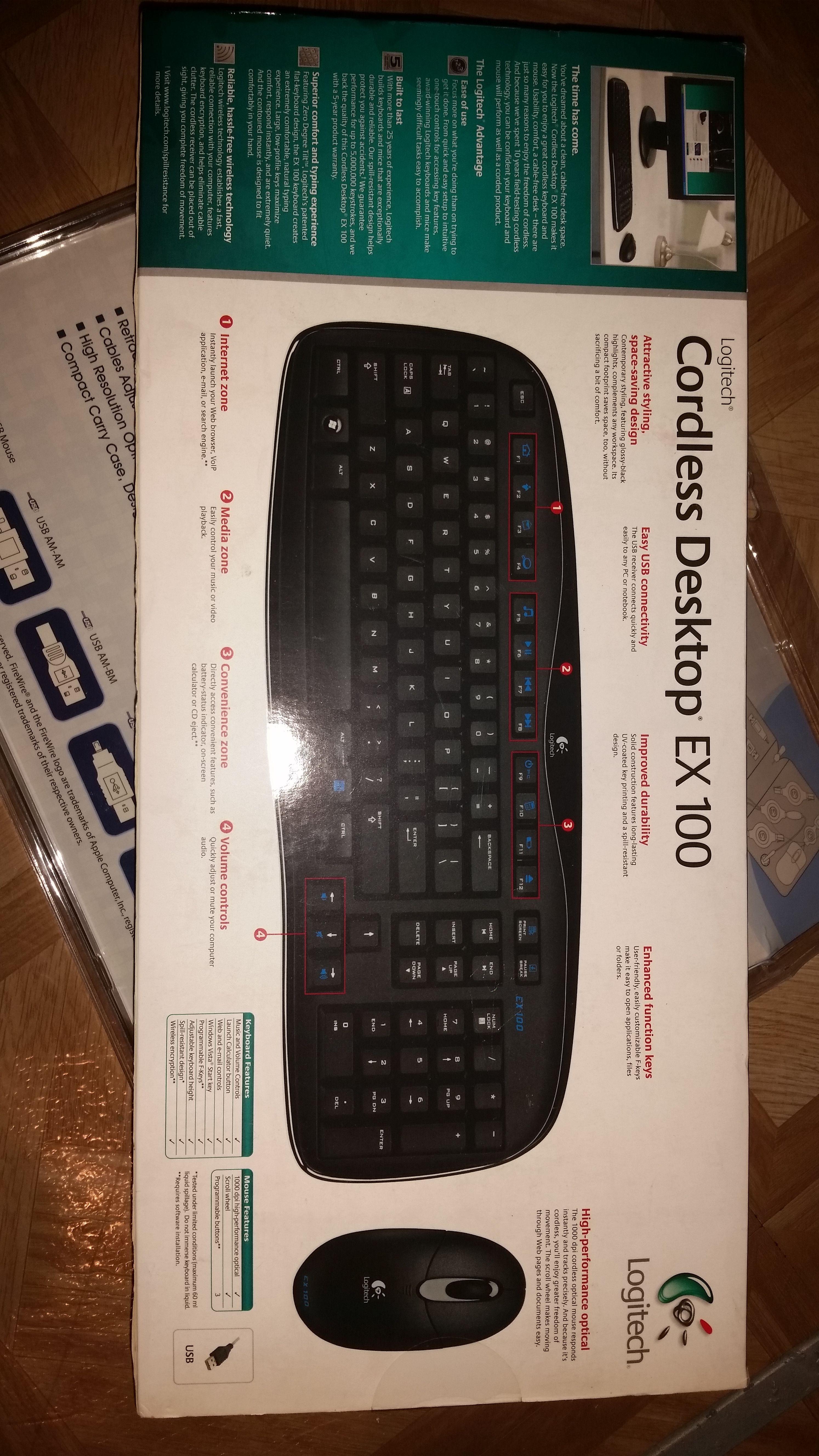 Logitech EX100. Keyboard and mouse. Brand new