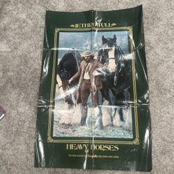 VINTAGE ORIGINAL JETHRO TULL "HEAVY HORSES" ALBUM CONCERT POSTER LITHO 23"X35