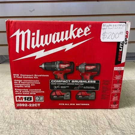 Milwaukee M18 Brushless Drill Driver/Impact Driver Combo Kit 2892-22CT