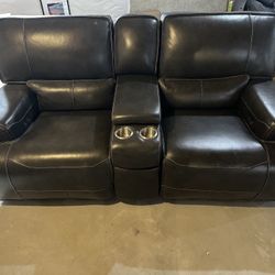 Genuine Leather Power Reclining  Sofa, And Loveseat